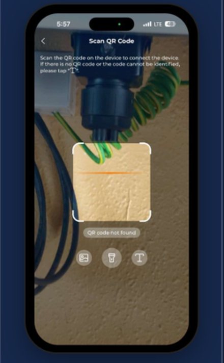 Sungrow step 4: QR scanner appears